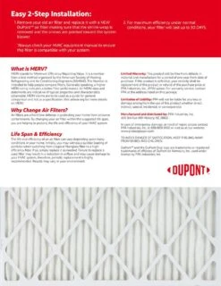 17.5x23.5x1 (17.1 X 23.1) DuPont™ Allergen Air Filter (MERV 11) 6 17.5x23.5x1 (17.1 X 23.1) DuPont™ Allergen Air Filter (MERV 11) -Home Equipment Shop allergen back lg 1 3