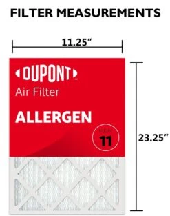 11.25x23.25x1 (Actual Size) DuPont™ Allergen Air Filter (MERV 11) -Home Equipment Shop da11.25x23.25a