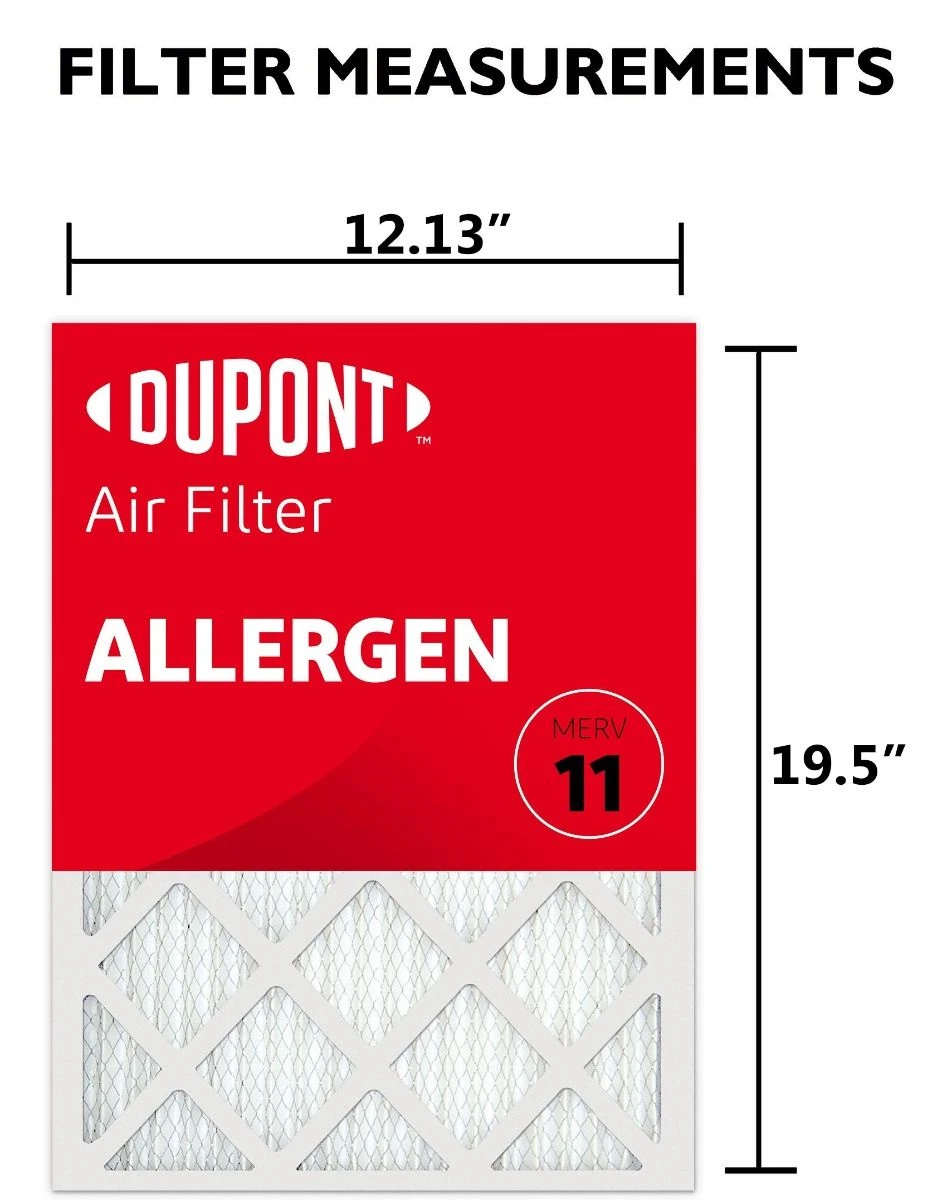 12.13x19.5x1 (Actual Size) DuPont™ Allergen Air Filter (MERV 11) 5 12.13x19.5x1 (Actual Size) DuPont™ Allergen Air Filter (MERV 11) - Image 3