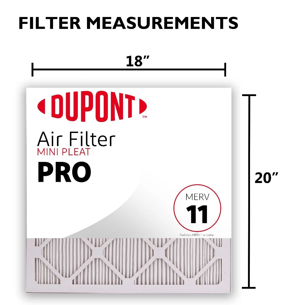 18x20x1 (Actual Size) DuPont™ Pro Air Filter (MERV 11) 5 18x20x1 (Actual Size) DuPont™ Pro Air Filter (MERV 11) - Image 3